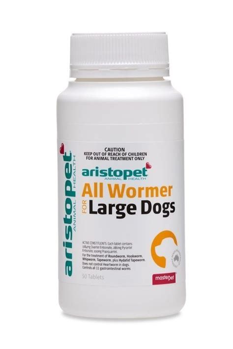 AristoPet Dog All Wormer Tablets to Worm Large Dogs - 50 Worming ...