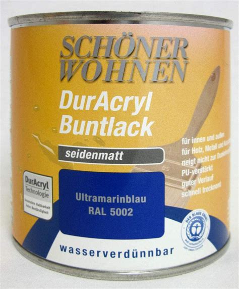 DurAcryl Buntlack Ultramarinblau 125 ml RAL 5002 Seidenmatt Schöner