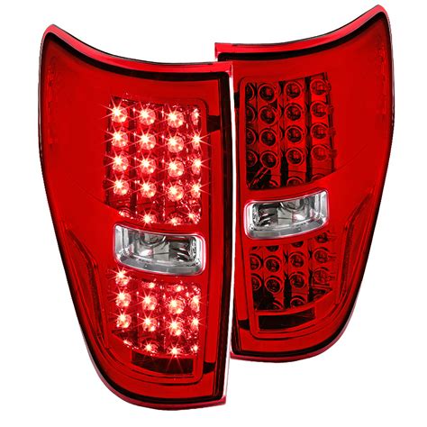 Spec D Tuning Red Lens Led Tail Lights For 2009 2014 Ford F150 Pickup Xl Xlt Taillights Assembly