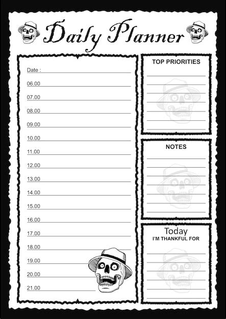 Premium Vector Kdp Kids Daily Plan With Halloween Detective Skull Theme