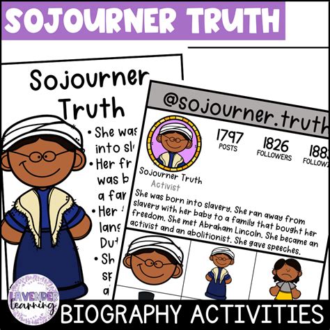 Sojourner Truth Biography Activities Report Flip Book Black