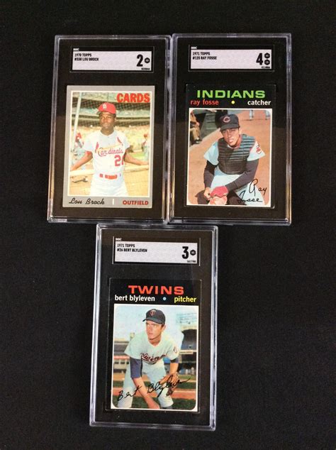 Lot Three Cased Vintage Sgc Graded Topps Baseball Cards