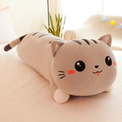 Kawaii Long Happy Cat Pillow Plush Xl Cm