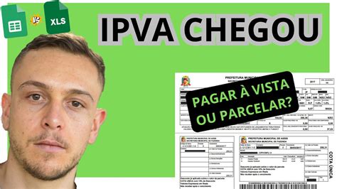 IPVA Pagar A Vista Ou Parcelar Simulei No Excel YouTube