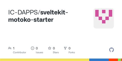 GitHub IC DAPPS Sveltekit Motoko Starter