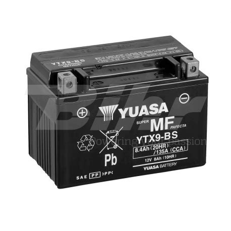 Batería yuasa ytx9 bs combipack con electrolito