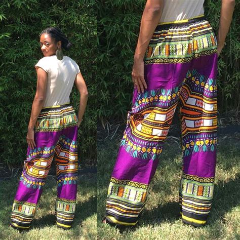 Purple African Dashiki Pants Dashikikiss