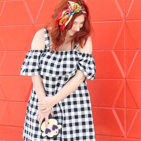 Gingham Off The Shoulder Dress And Wrap Sandals TfDiaries