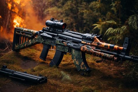 Eine Moderne Und Taktische Ak Waffe In Einer Hightech