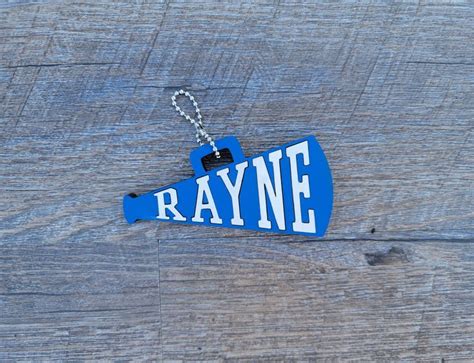 Cheer Bag Tag Cheer Megaphone Name Tag Personalized Megaphone Cheer