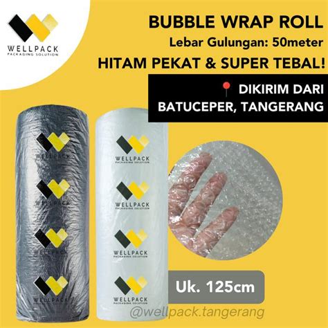 Jual Wrap Bubble Wrap Roll 125Cm X 50Meter Premium Hitam Bening