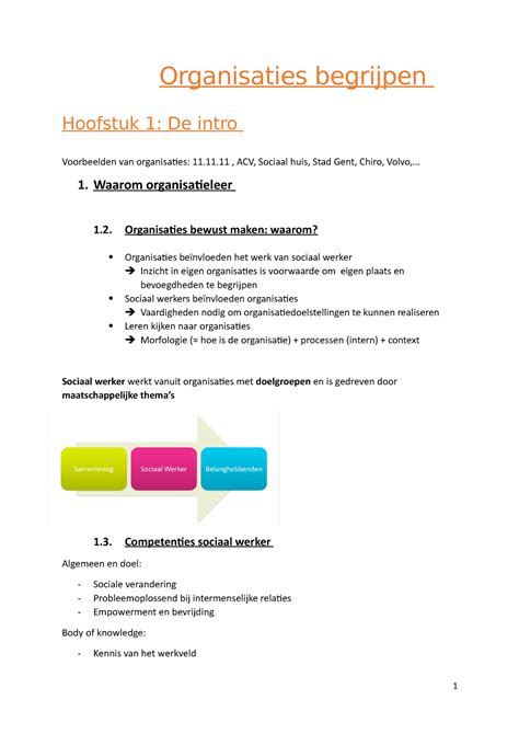 Samenvatting Organisatie Begrijpen Hoofstuk Organisaties