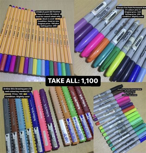 Sharpie Stabilo Artline Hobbies Toys Stationary Craft Craft