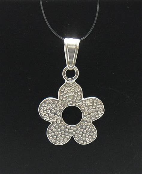 PE000418 Sterling Silver Flower Pendant Solid 925 - Etsy