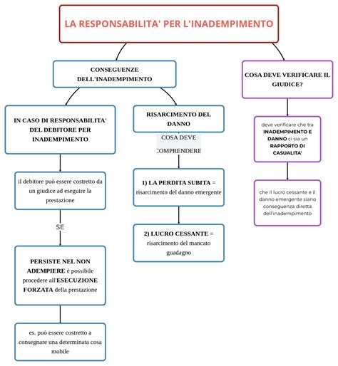 LA RESPONSABILITA PER L INADEMPIMENTO Mappa E Riassunto