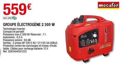 Promo Groupe électrogène 2 300 W Mecafer chez Brico Dépôt