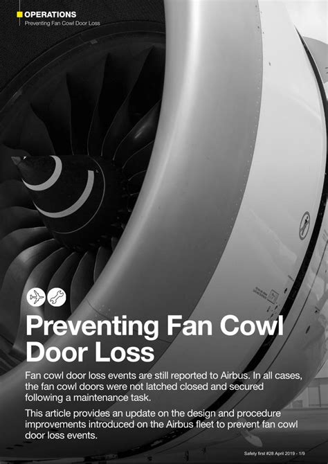 Pdf Preventing Fan Cowl Door Loss Airbus Latch Key