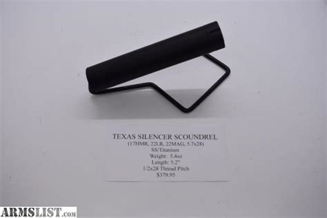 Armslist For Sale New Texas Silencer Company Scoundrel 22 Cal Suppressor