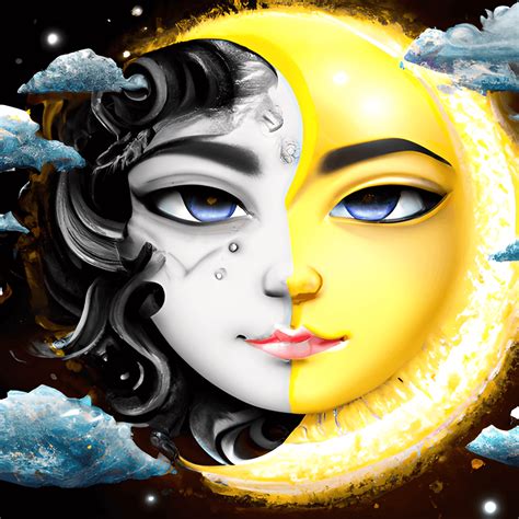 Sun And Moon Yin And Yang Graphic · Creative Fabrica