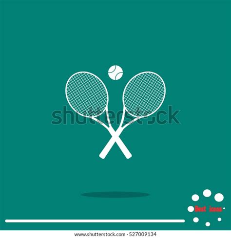 Tennis Rackets Ball Vector Icon Stock Vector Royalty Free 527009134