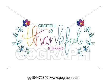 Grateful Thankful Blessed Clip Art Vector