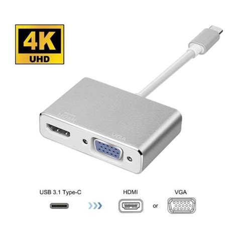 Adaptador USB C A HDMI VGA