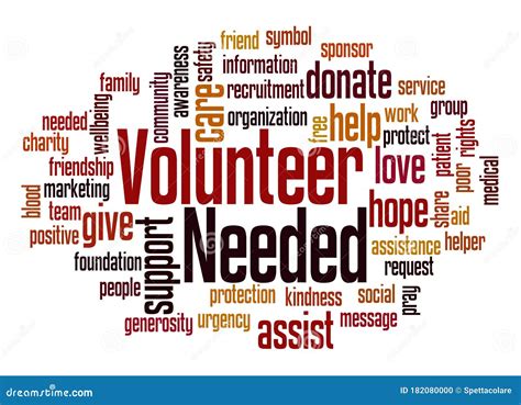 Volunteer Needed Word Cloud Concept Stock Illustration Illustration