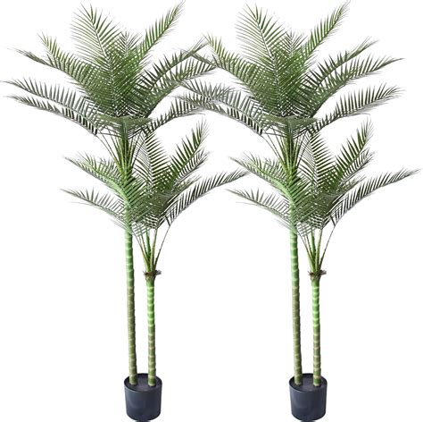 Innoasis Palmera Artificial De 7 Pies Con 2 Cabezas Gran Planta De