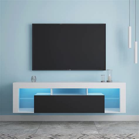 Buy Ootdxvv Floating Led Tv Stand High Glossy Wall Ed Entertainment