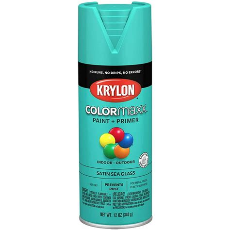 Krylon K05576007 Colormaxx Indooroutdoor Primer Satin Sea Glass Spray