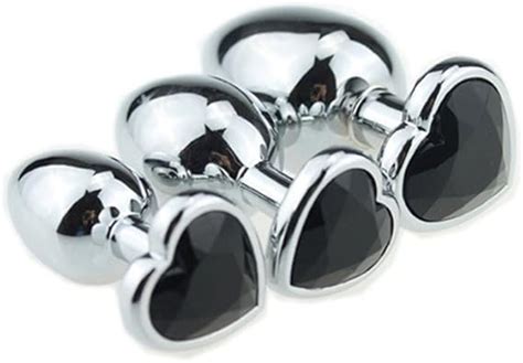 Amazonalijia Beginners Anal Plug Buttプラグステンレススチールメッキ3dアクリルハート型ジュエリー