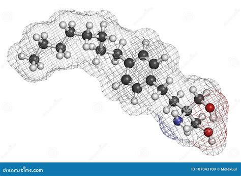 Fingolimod Multiple Sclerosis Ms Drug Molecule Stock Illustration