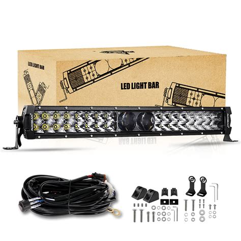 Auxbeam Inch Light Bar W Waterproof Dual Row Spot Flood Combo Off