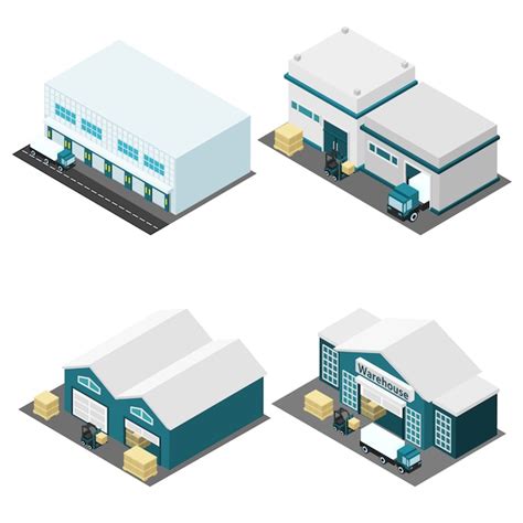 Free Vector Warehouse Isometric Icons Set