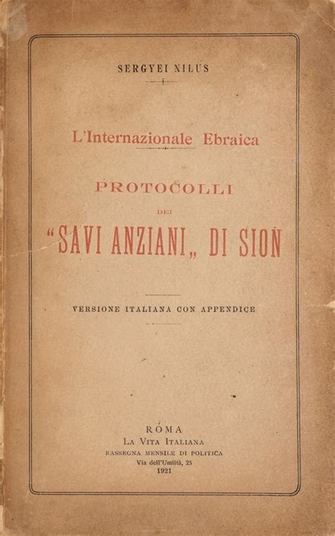 Nilus Sergej Aleksandrovic L Internazional Ebraica Protocolli Dei