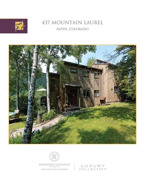 Mountain Laurel Half Duplex Brochure By Aspen Snowmass Properties