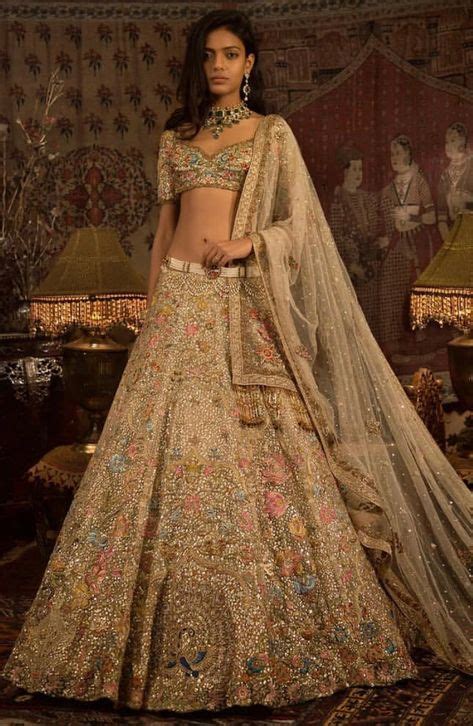 Rimpleandharpreet Golden Bridal Lehenga Indian Wedding Dress Golden