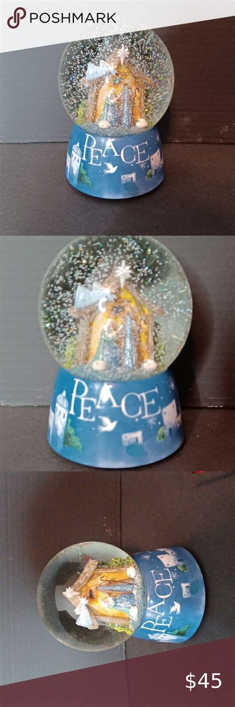 Nativity Scene Christmas Multi Color Snow Globe Plays Away In The