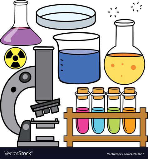 Colorful Science Objects And Icons Set Royalty Free Vector