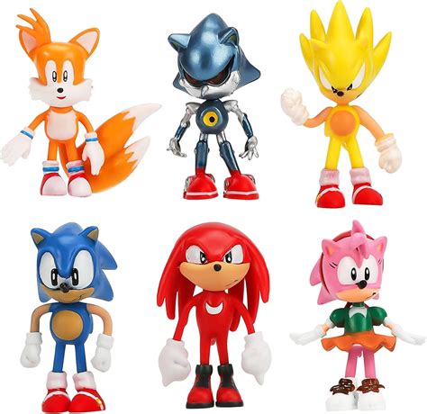 6pcs Sonic Hedgehog Action Figures 2 4 Tall Toys For Birthday Party