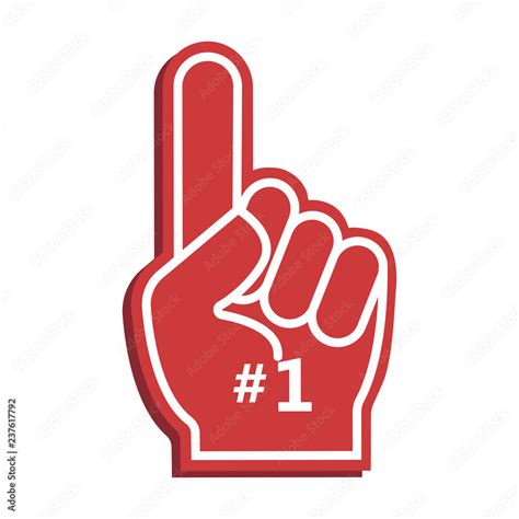 Vetor De Icon Fan Logo Hand With Finger Up Hand Up With Number 1 Fan