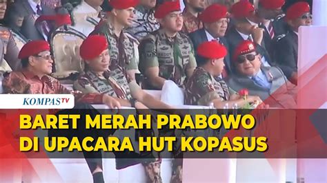 Baret Merah Dan Kacamata Hitam Prabowo Saat Hadiri Perayaan Hut Ke