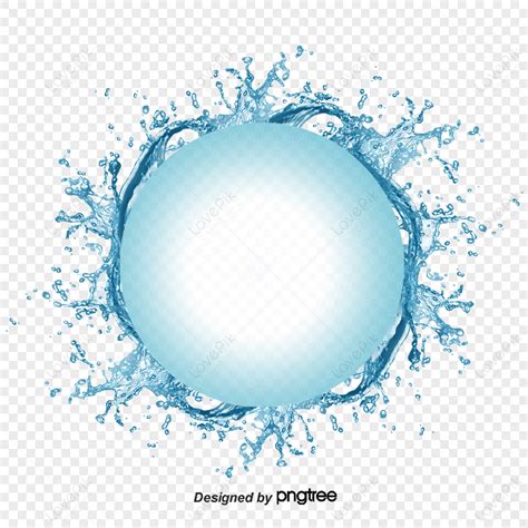 Circle Watermark Water Wave Splash Effect Splash Water Waves PNG Image