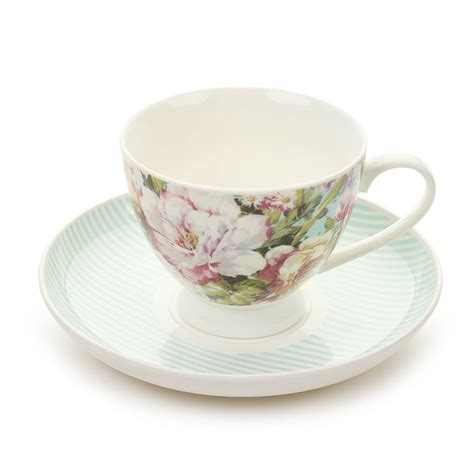 Taza De Té Y Platillo De Porcelana Grace Nuvole Di Stoffa Tendenze