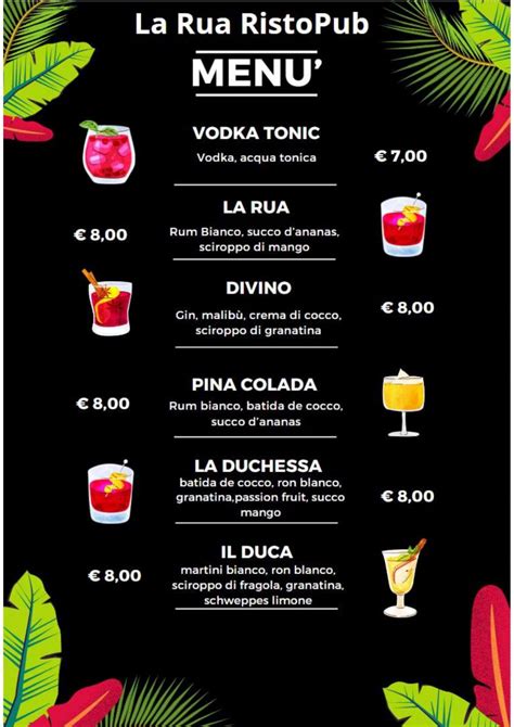 Carte Et Menus La Rua Risto Pub Pedara Thefork