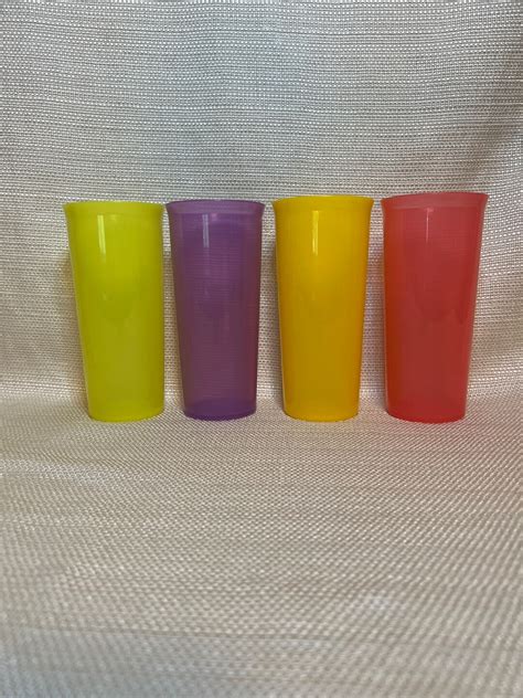 Tupperware 12 Oz Tumblers Set Of 4 Etsy