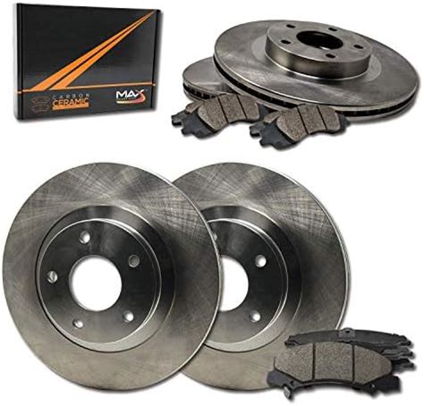 Front Rear Max Brakes Premium Oe Rotors With Carbon Ceramic Pads