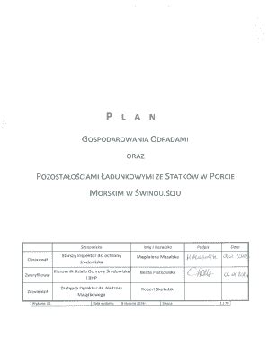 Fillable Online Port Szczecin Plan Gospodarowania Odpadami Winouj