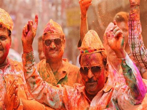 Holi Celebration Pictures In Up Abir Gulal Flying Fiercely Since