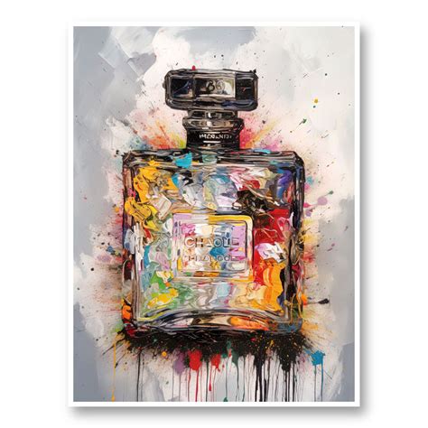 Chanel No 5 Grunge Perfume Bottle Art Print